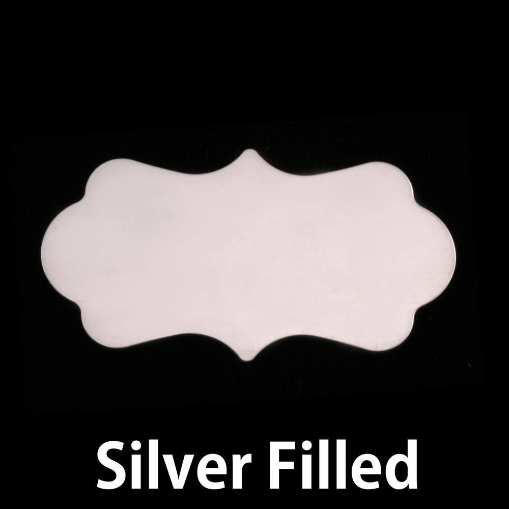 Metal Stamping Blanks Silver Filled Mod Plaque, 40.3mm (1.59") x 22.1mm (.87"), 24g